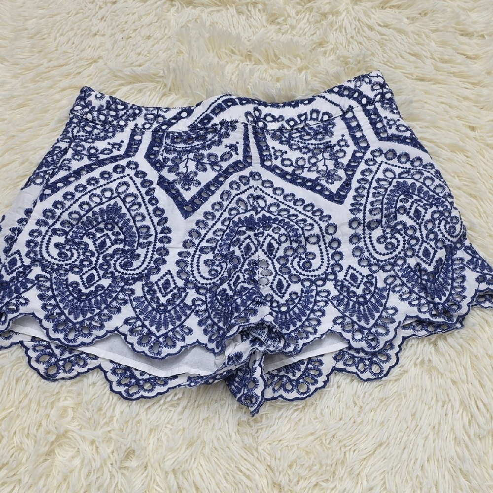 MINKPINK Navy and White High Waist Shorts